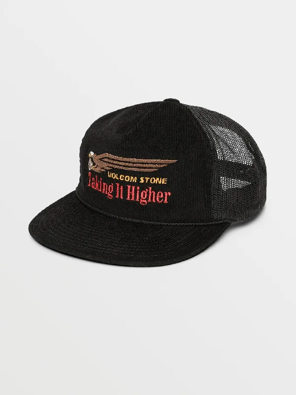 stylish cloche hats with ribbon accentsTake It Higher Trucker Hat - Black