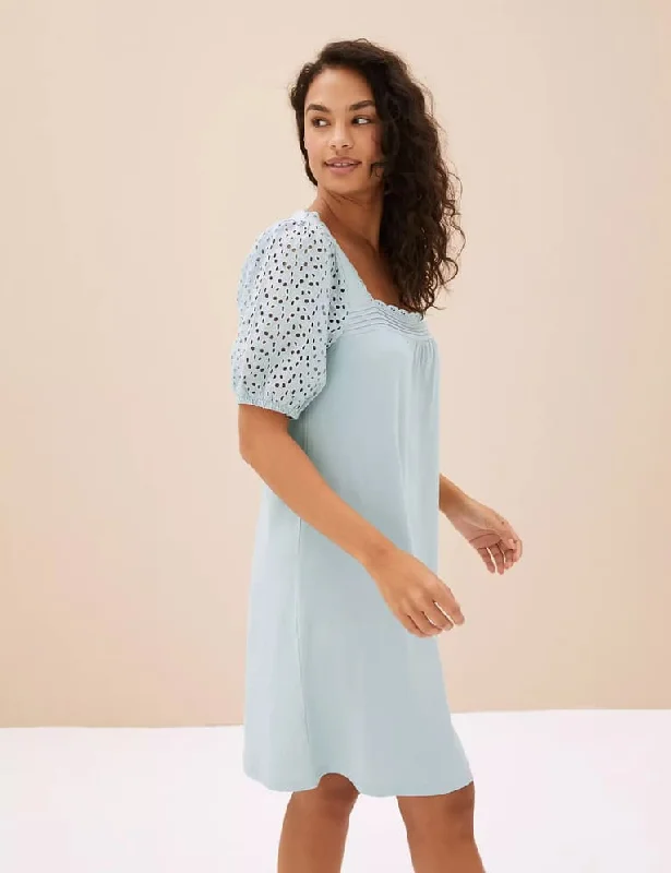 women's pajamas in pastel colorsM&S COLLECTION
Pure Cotton Broderie Trim Short Nightdress