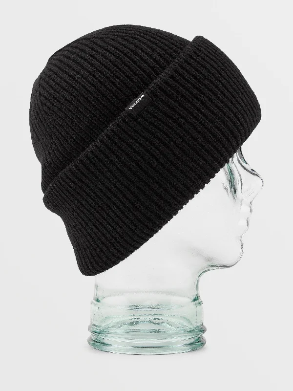 cozy fur-lined hats for extreme coldMens Roller Beanie - Black