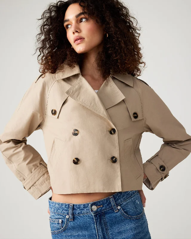 Women's Coats with Fur Trimmed SleevesSIRUS JACKET KHAKI