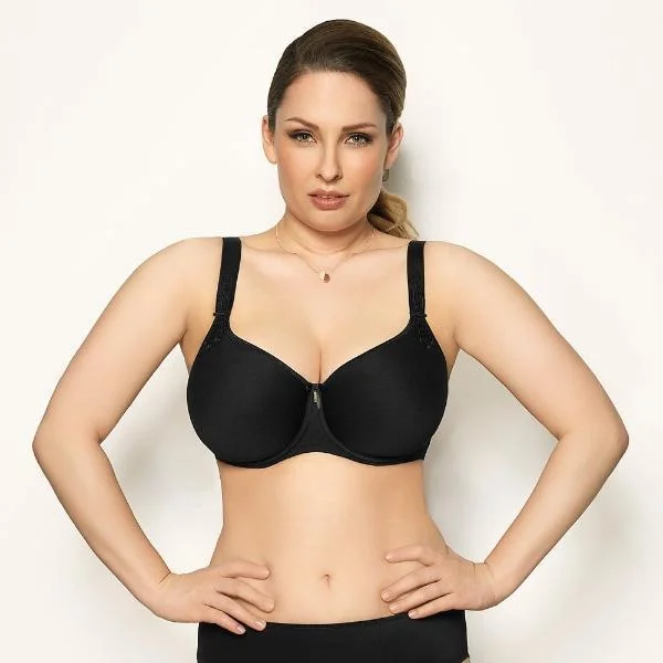 underwire bra with side supportVirginia by Corin Lingerie | Black T-shirt Bra