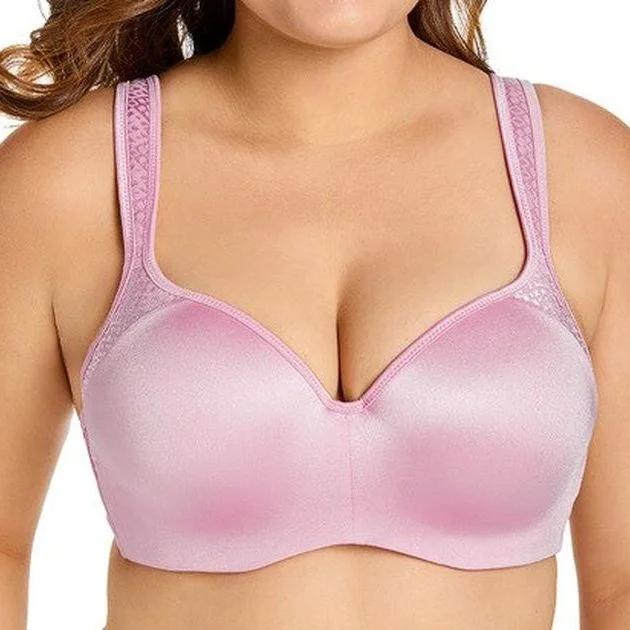 lace-up back bra for a custom fitLightly Padded Seamless Pink Balconette Bra