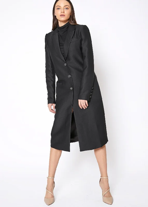 Women's Winter CoatsWomen's Button Down Longline Blazer In Black