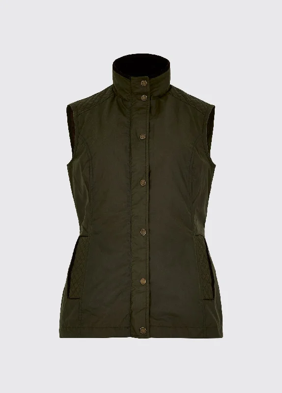 Women's Button-Up CoatsPakenham Ladies' Waxed Cotton Vest - Pine - EU Size 38