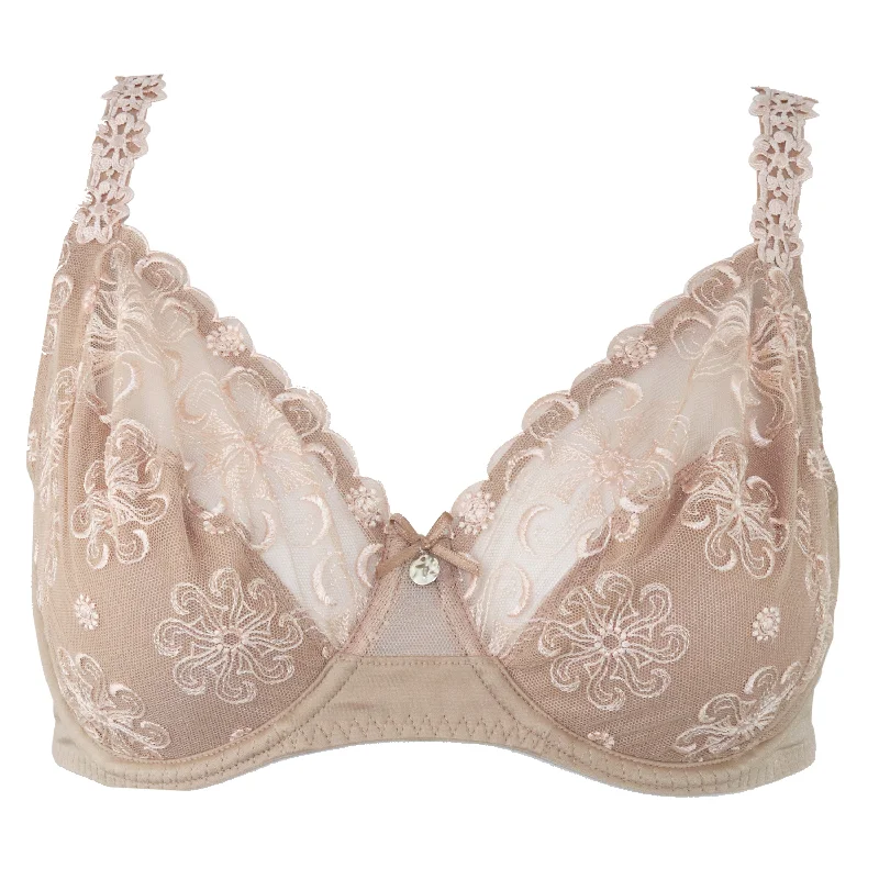 convertible plunge bra with lace trimSimone Perele 3 Part Cup Minimizer Underwire Bra 12R320