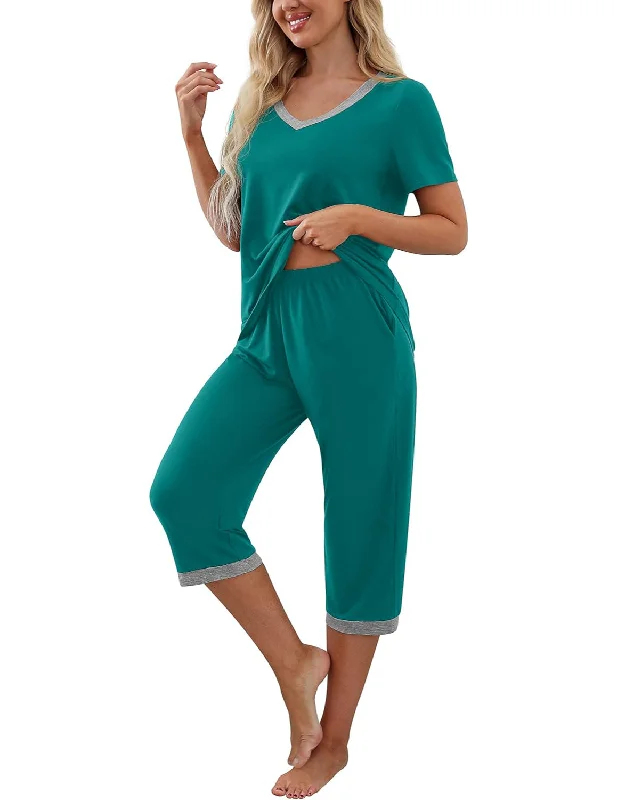 women's pajamas with a whimsical charm2 Piece Short Sleeve Pajama Set