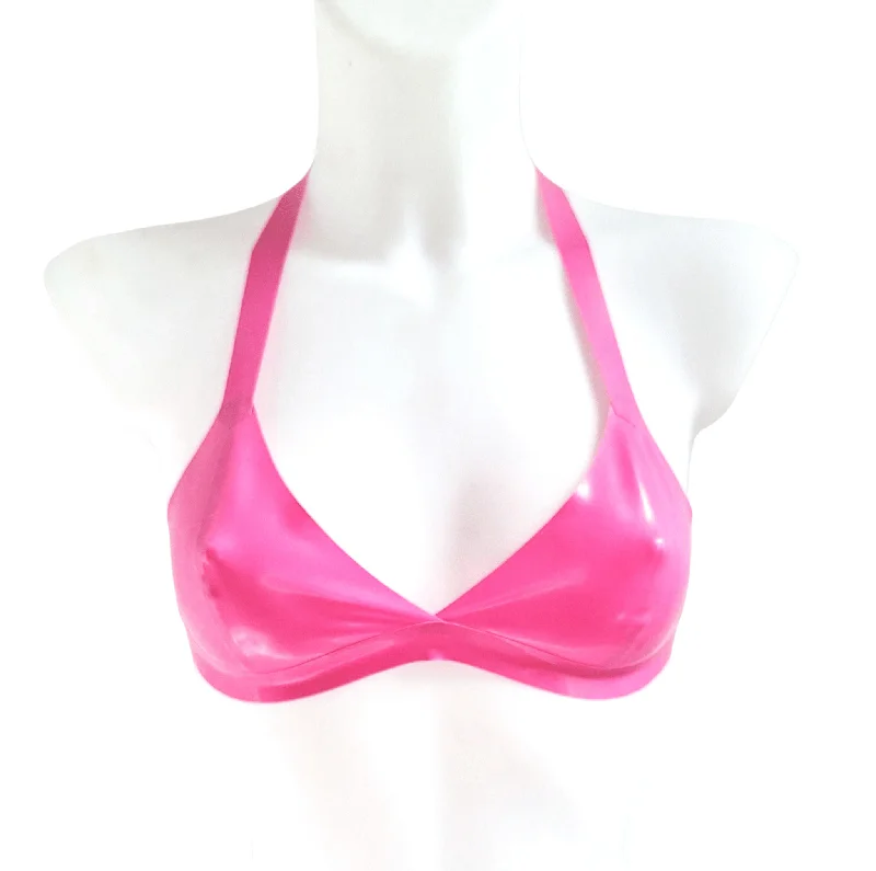 mastectomy bra with foam liningBubblegum Pink Latex Bikini Soft Bra