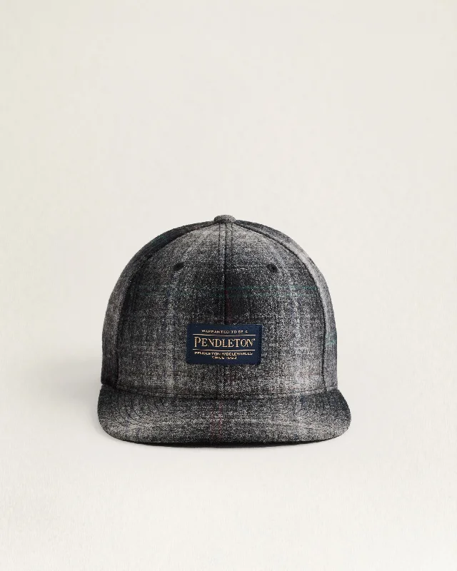 casual trucker hats with patches and pinsPlaid Flat Brim Hat