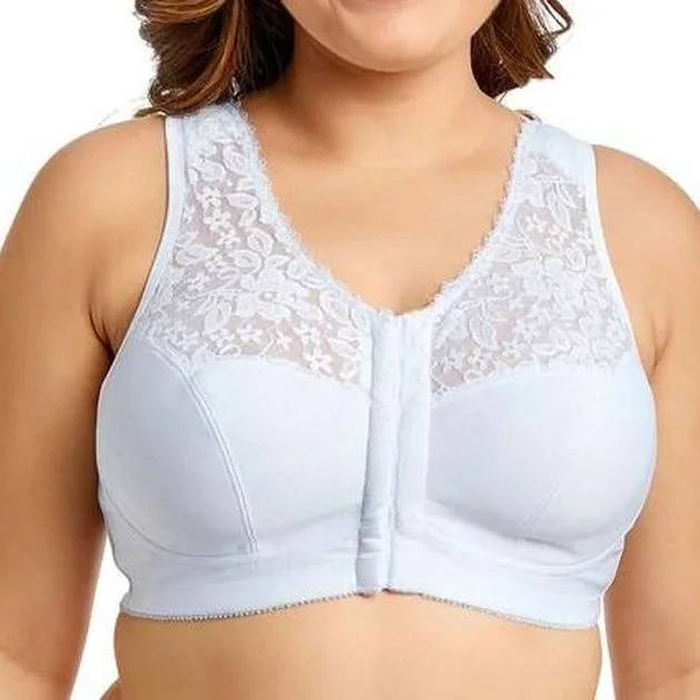 wireless lace bra with adjustable straps for versatilityFull Figure Lace White Racerback Bra