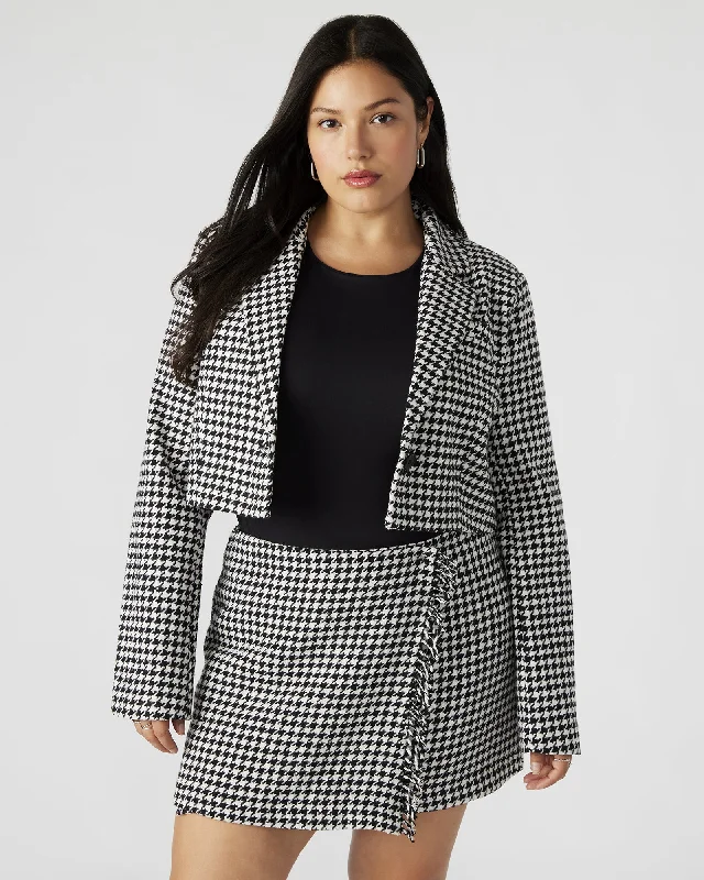 Women's Coats with Fur Trimmed PocketsRUPI CROPPED BLAZER BLACK/WHITE