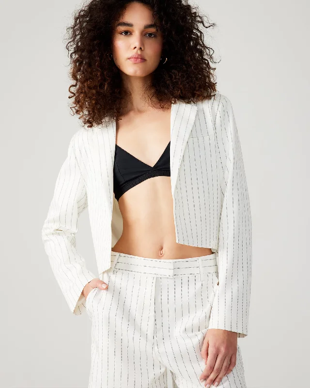 Women's Winter CoatsRUPI CROPPED BLAZER WHITE/BLACK