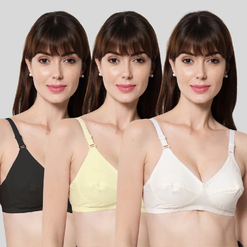 plus-size underwire bra with wide strapsBEWILD Women's Cotton Non-Padded Wire Free Full-Coverage T-Shirt Bra Combo of 3