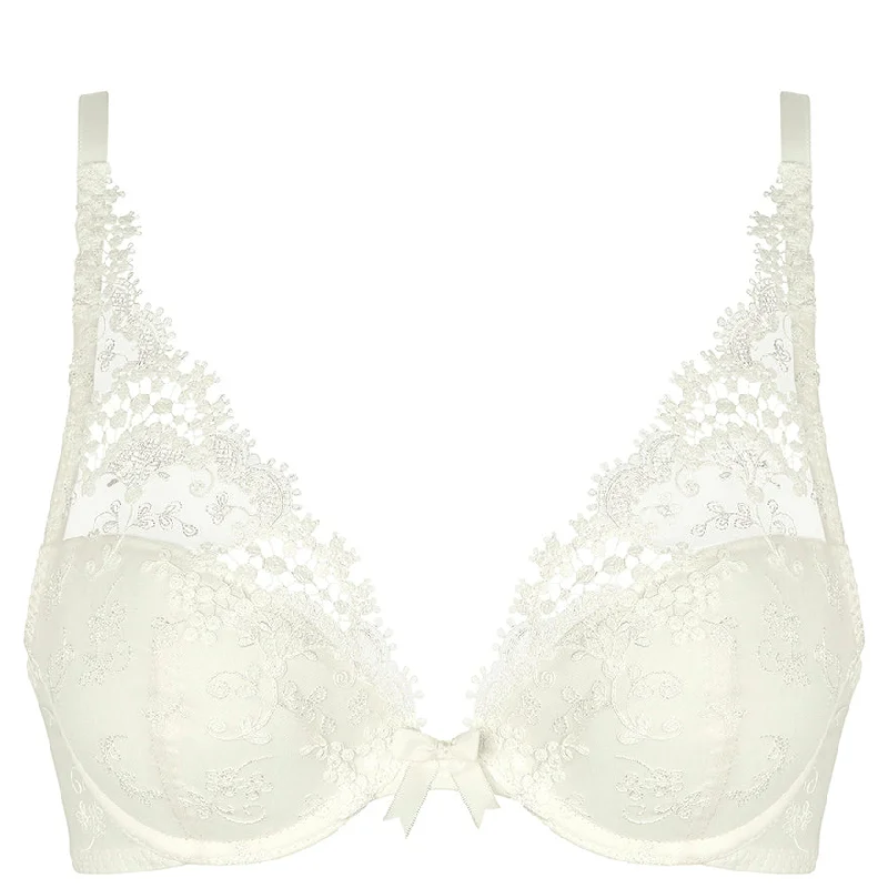 padded plunge sports braSimone Perele Wish Triangle Contour, Ivory