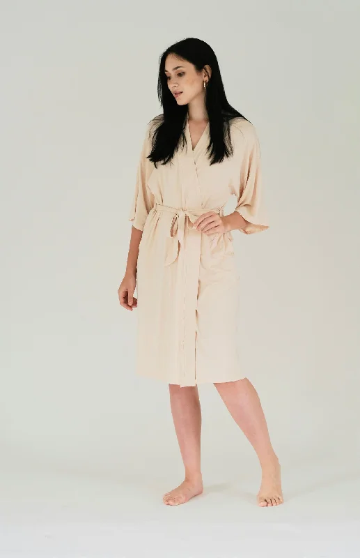 women's pajamas with built-in braMommy Robe, Sand