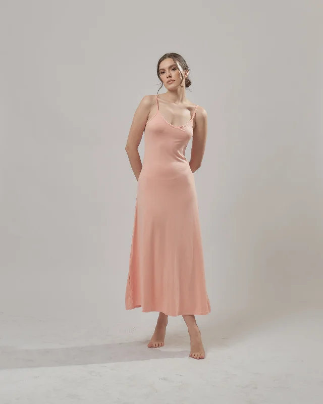 women's pajamas with breathable fabricMaxi Dress, Peach Pink