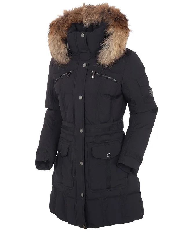 Women's Coats with BeltWomen's Tanya Quilted 3/4 Coat With Removable Faux Fur Ruff