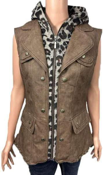 Women's Coats with Fur LiningWomen's Wool Vest  Style#-L-24134