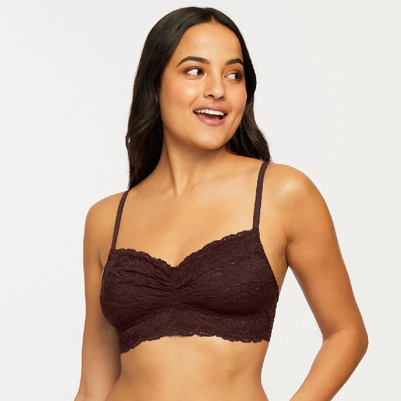 plus-size demi-cup bra with lace overlayMontelle Essentials Lace Bralette