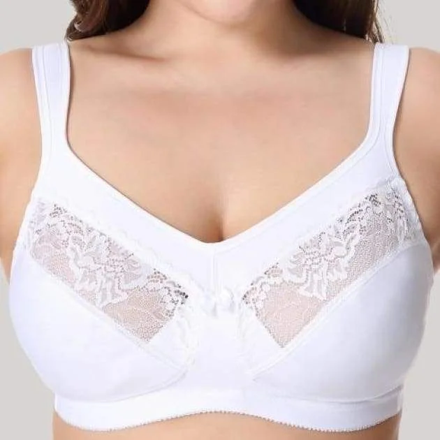 convertible bra with hook-and-eye closureFull Figure Wire Free White Minimizer