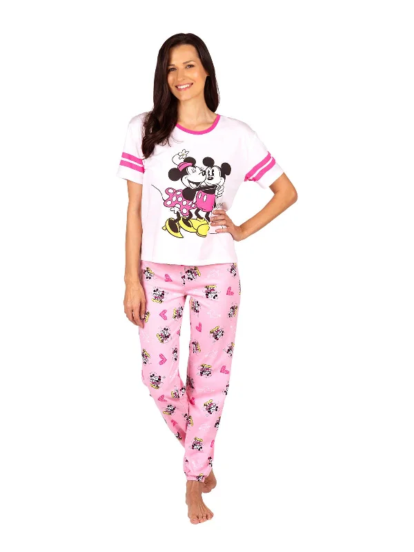 women's pajamas with a touch of eleganceDisney Mickey and Minnie Mouse Women's Pajama, 2 Piece Sleepwear Set