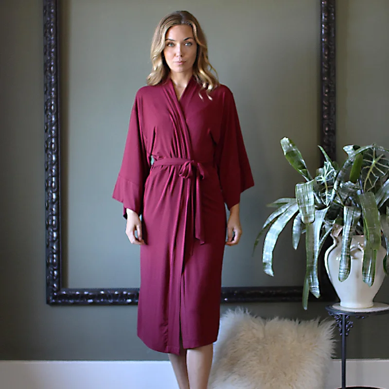 women's pajamas with cozy footiesWomens Midi Length Kimono Robe