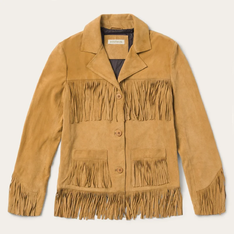 Women's Windbreaker CoatsFringe Suede Jacket