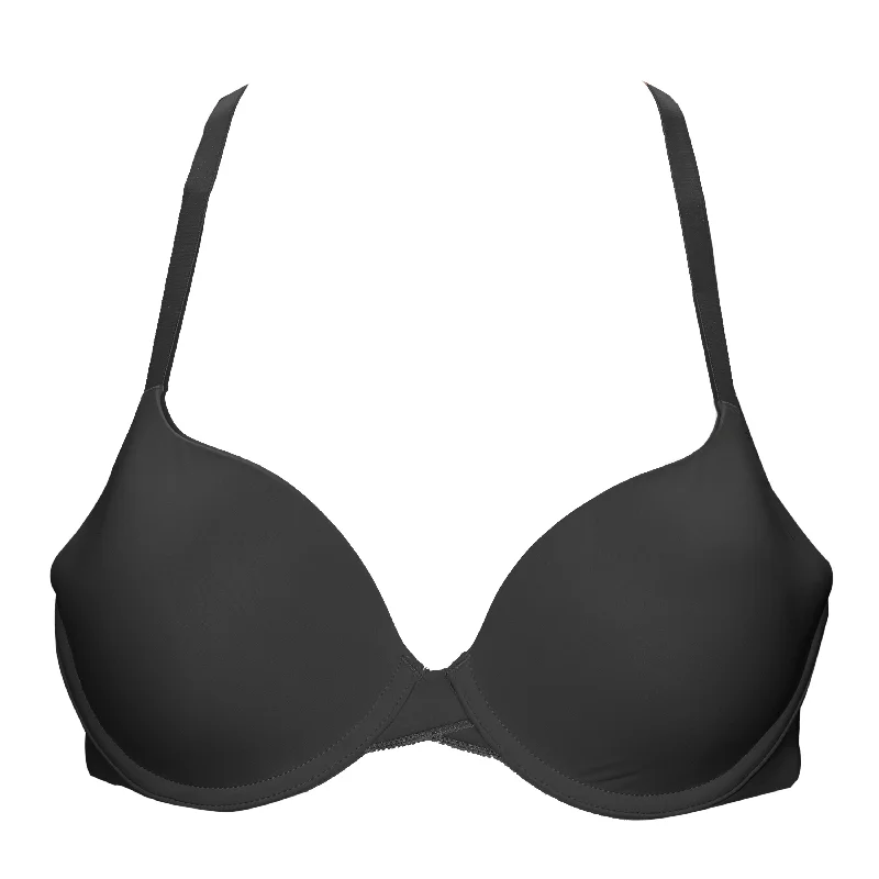 convertible halter-neck braSleek Micro T-shirt Bra, Black