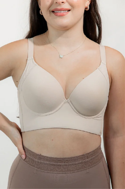 plus-size wireless racerback braCAMILA PUSH-UP BRA FAJA (Nude)