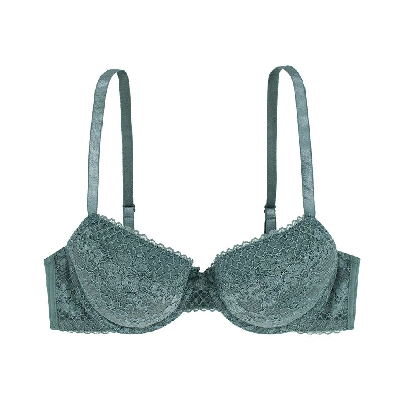 plus-size underwire bra with wide underbandDemi Bra Lianne, Dark Green