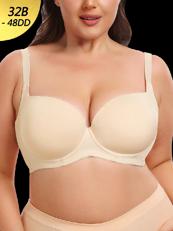 seamless molded bra for smooth undergarmentsSimple Style Solid Color T-Shirts Bra with Underwire