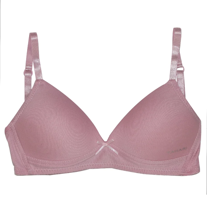 lace overlay convertible braTahari Teen Wire-free Molded Bra, Pink