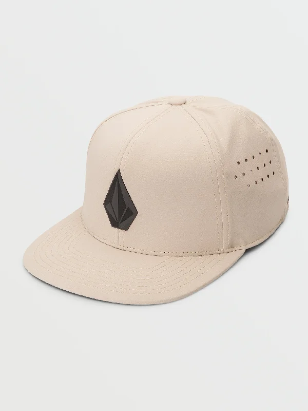 elegant derby hats with feather accentsStone Tech Snapback Hat - Almond