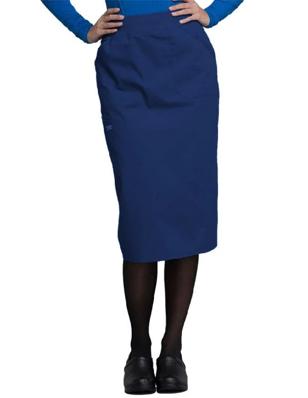 Women's Button-Up CoatsCherokee Workwear WW Professionals Women's Knit Waistband Skirt