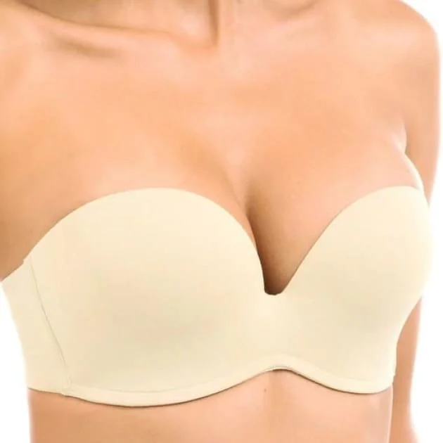 seamless bra for leotardsSilicone Strapless Seamless Lift Ivory Bra