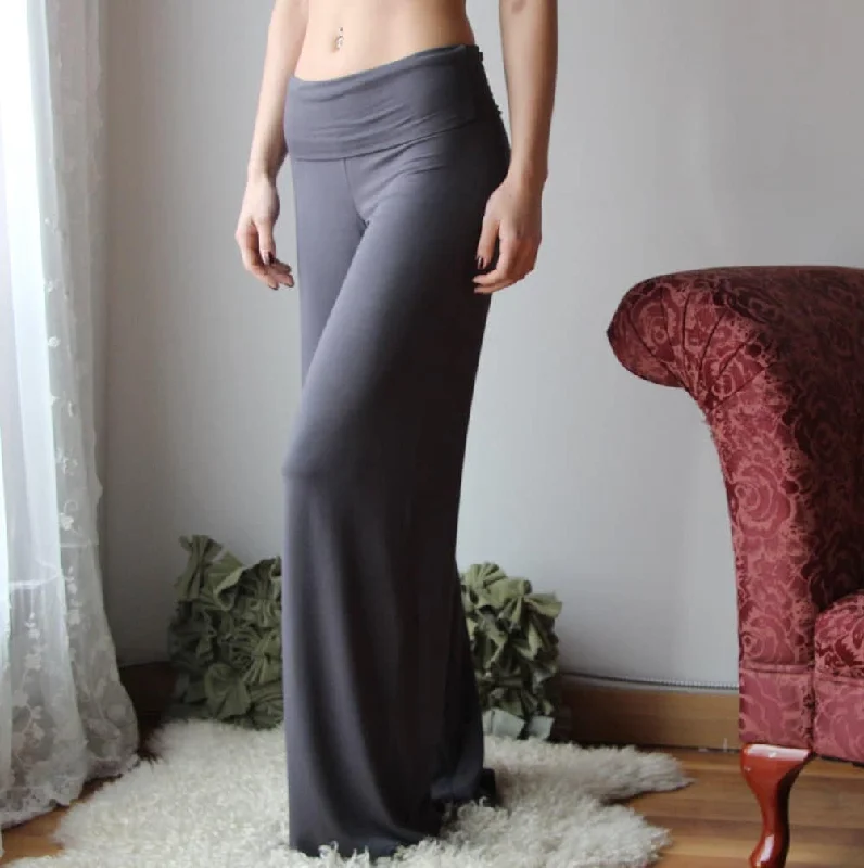 women's pajamas with a fitted designbamboo foldover lounge pants with a wide leg