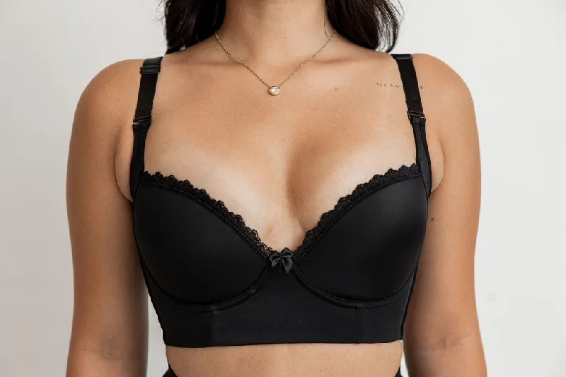 plus-size nursing bra with crossover strapsSABRINA BRA (BLACK)