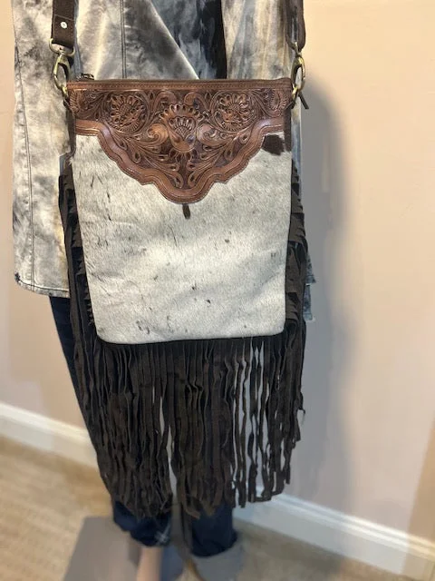 Women's PeacoatsWestern Crossbody Bag with fringes -T-1323