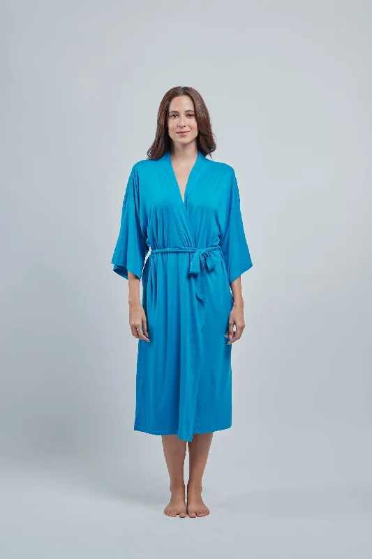 women's pajamas featuring animal printsMommy Robe, French Blue