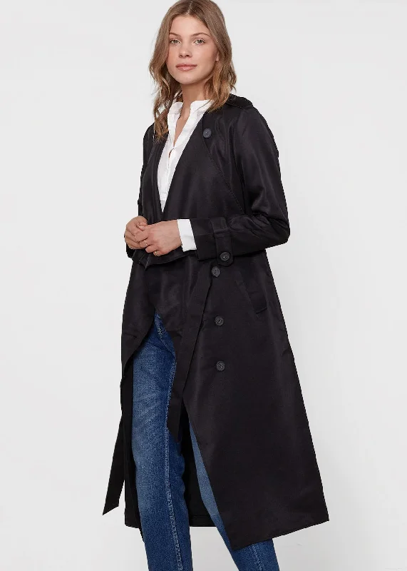 Women's Coats with PocketsWomen's Tie Waist Maxi Trench Coat