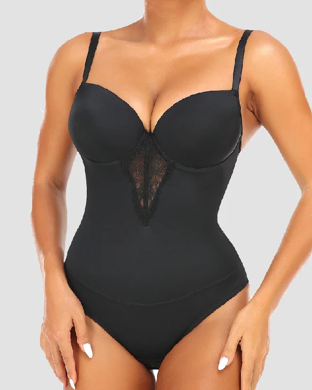 balconette bra for cleavage enhancementDamen Tiefem Rücken Body Spitzennähten Bauchweg Slip Shapewear Mit Integriertem BH