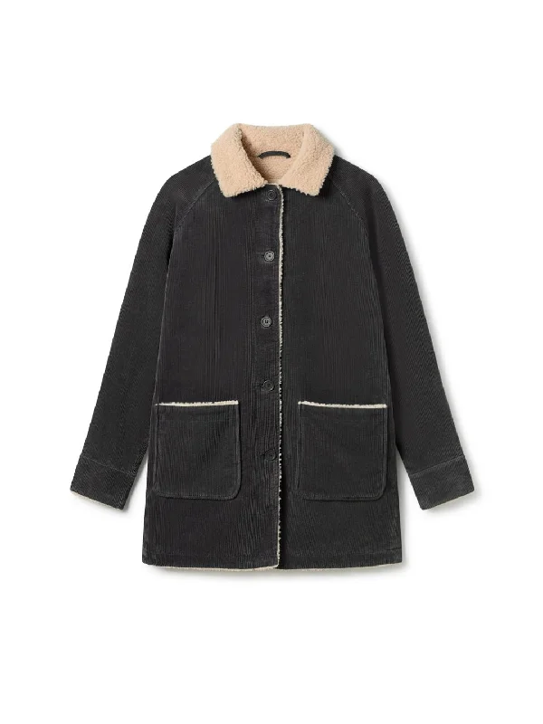 Women's Coats with Fur Trimmed ZipperDrawaka - Dark Sand