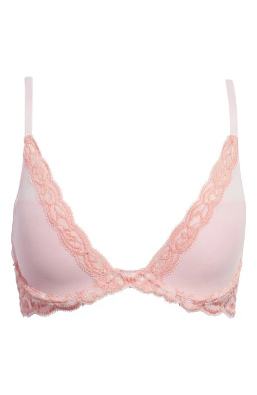 wireless maternity braNatori Feathers Contour Plunge Bra, Ribbon Pink/Peach Pink