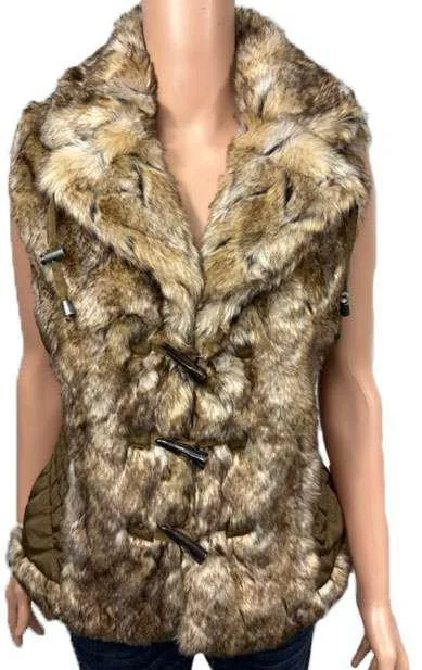 Women's Coats with Fur Trimmed ZipperWestern Knitted Vest Style#-23F575