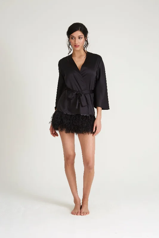 affordable women's pajama setsRya Black Swan Robe