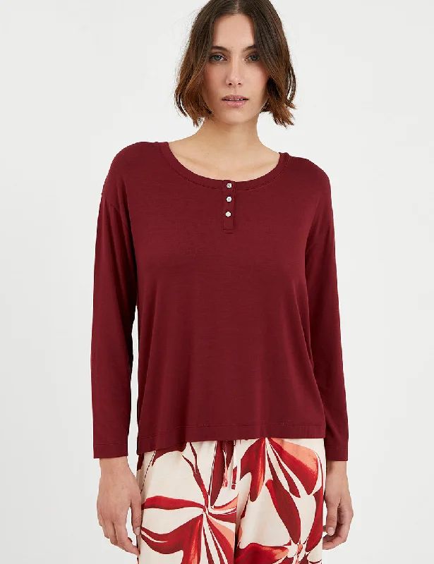 women's pajamas for a relaxing weekendDalia Top Cabernet