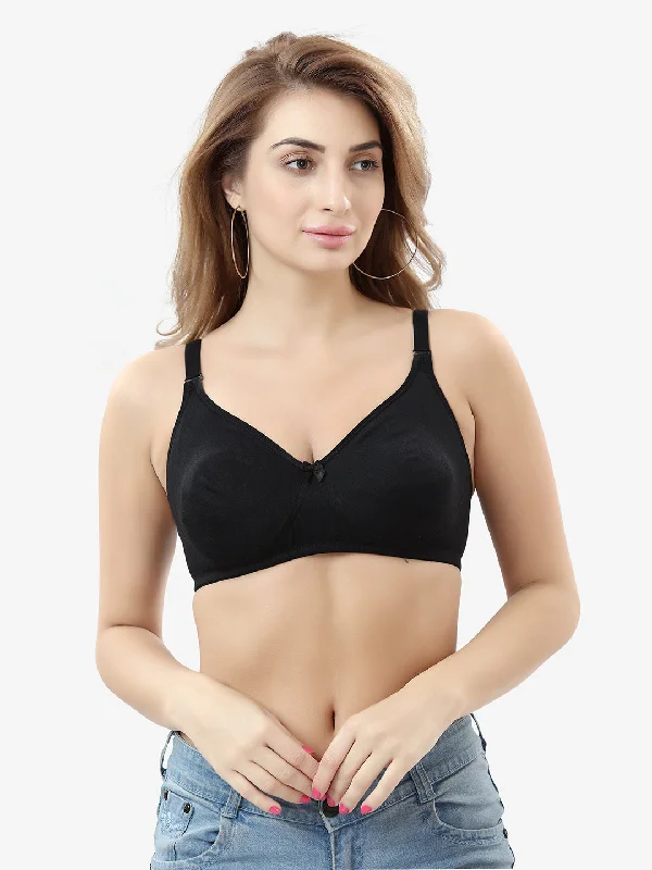 plus-size demi-cup bra with lace overlayWomen's Non-Padded Everyday Comfort Bra