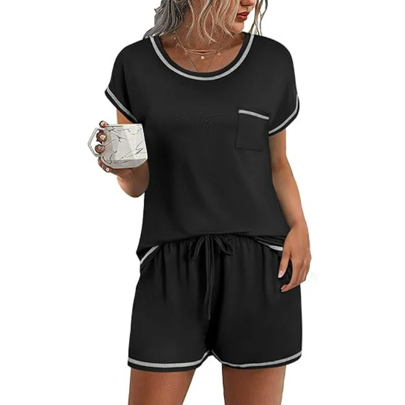 women's pajamas with a relaxed, casual vibe2 Piece Short Sleeve Lounge Set