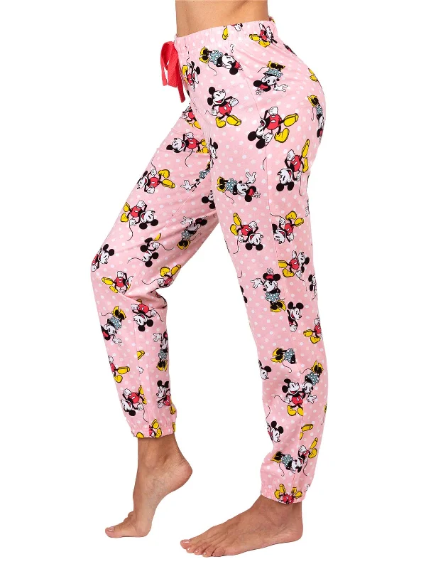 women's pajamas with drawstring waistDisney Mickey and Minnie Mouse Women's Cotton Pajama Pants, Sleepwear Bottoms