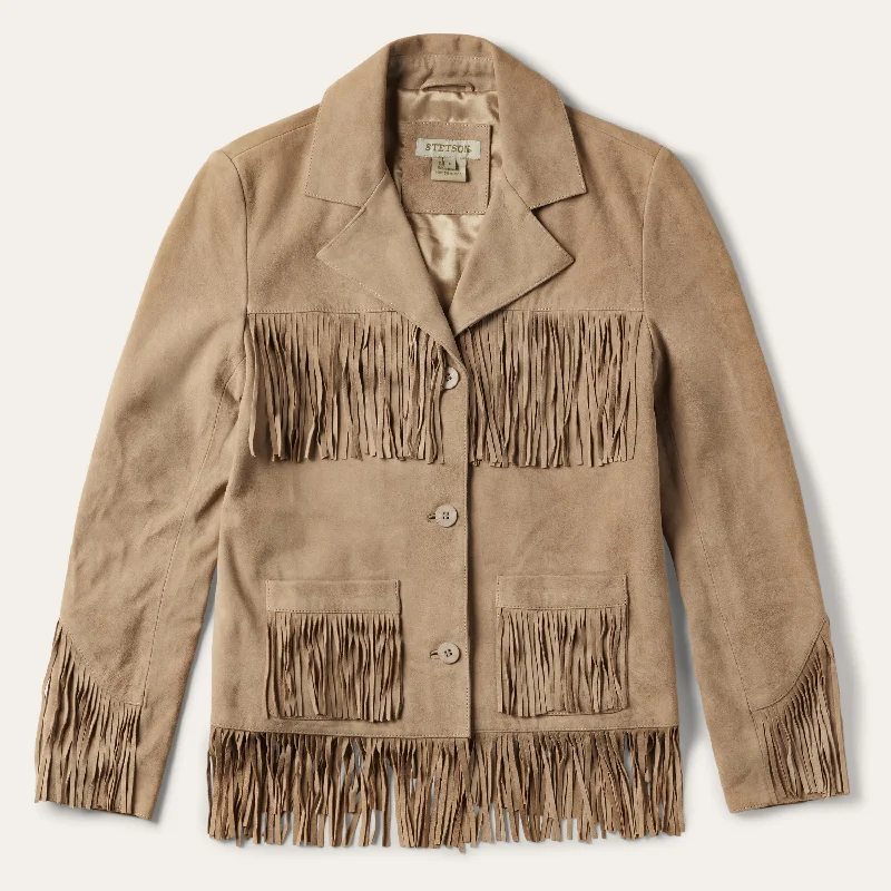 Women's Down CoatsFringe Suede Jacket