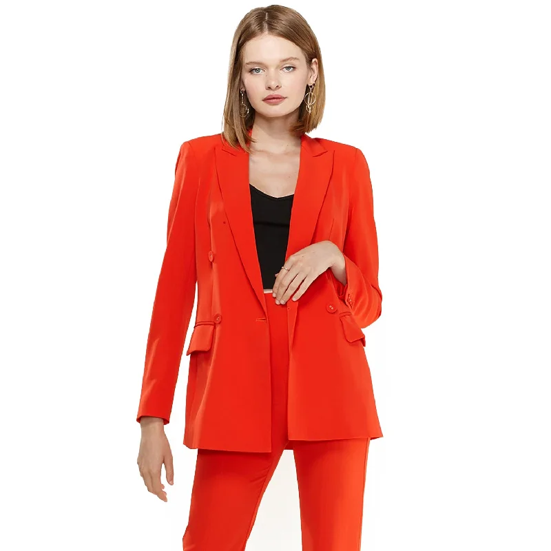 Women's Fur CoatsWomen's Double Breasted Blazer In Poppy Red